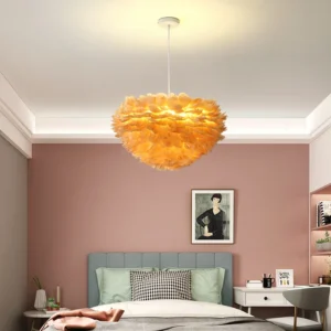 Lustre pour chambre d'ado en nid de plumes