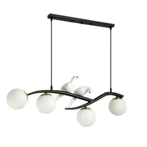 Grand lustre moderne avec oiseaux