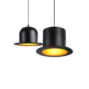 Lustre en aluminium à chapeau