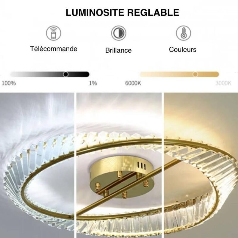 Lustre de plafond en spirale dorée – Image 3