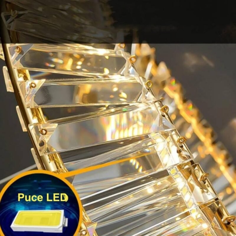 Lustre de plafond en spirale dorée – Image 4