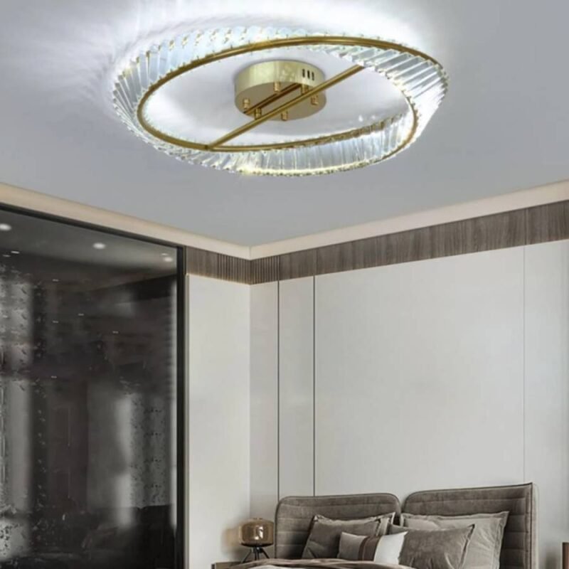 Lustre de plafond en spirale dorée – Image 6