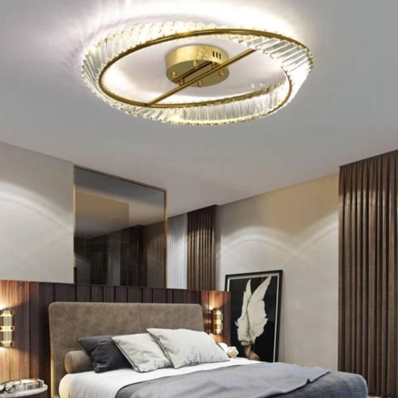 Lustre de plafond en spirale dorée – Image 5
